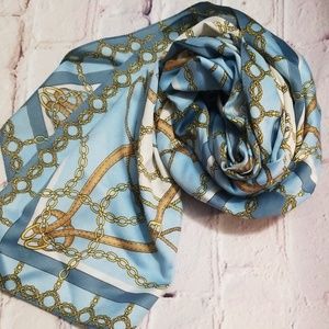 Blue Equestrian Scarf 64x16